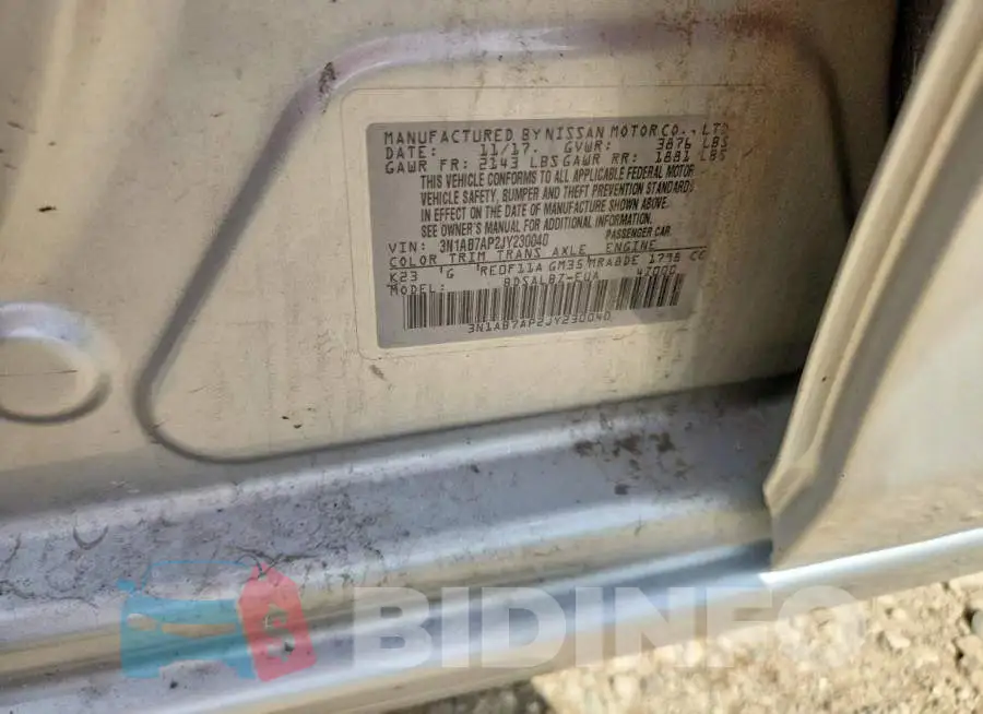 3N1AB7AP2JY230040 Photo# 12