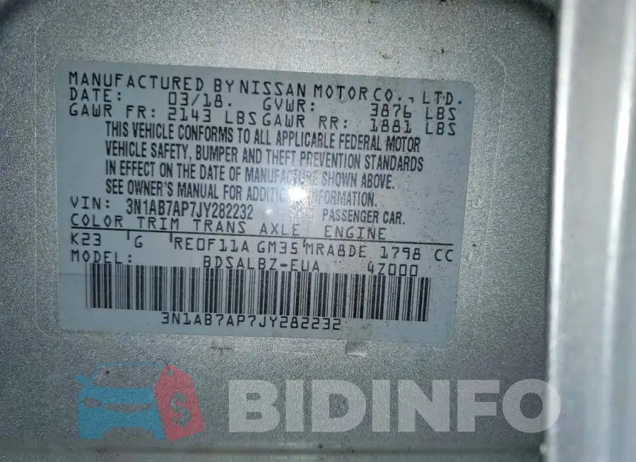 3N1AB7AP7JY282232 Photo# 13