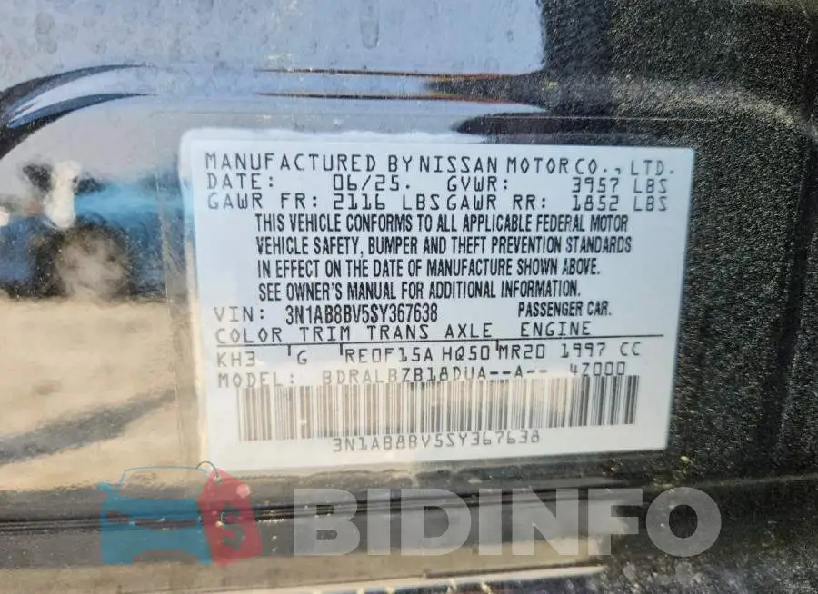 3N1AB8BV5SY367638 Photo# 12