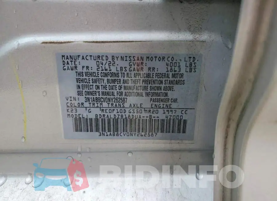 3N1AB8CV0NY262587 Photo# 12