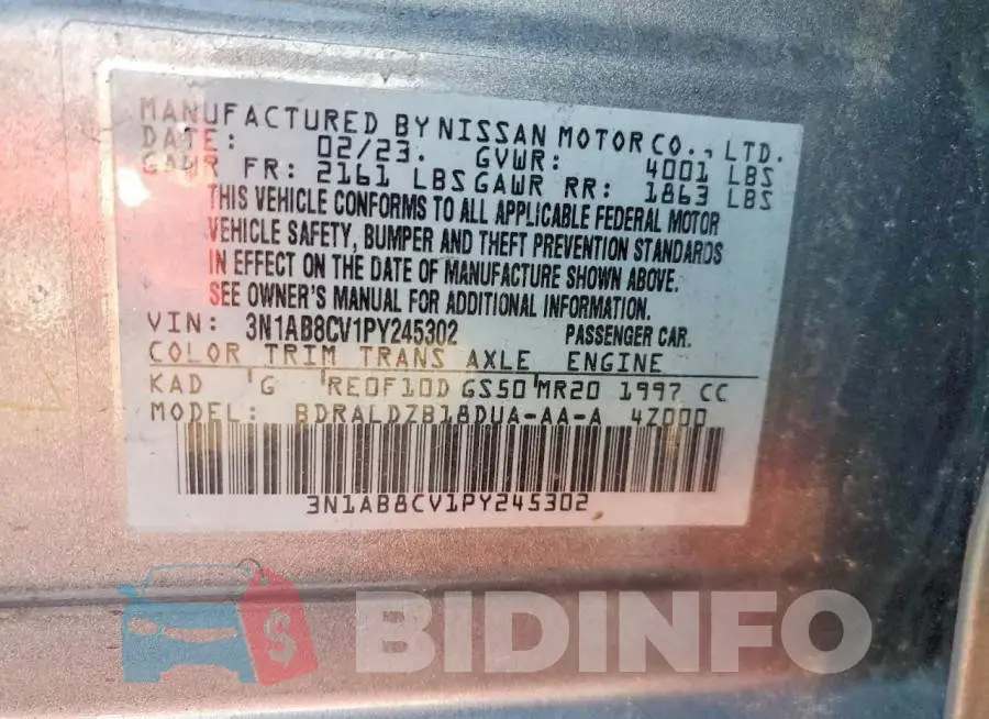 3N1AB8CV1PY245302 Photo# 12