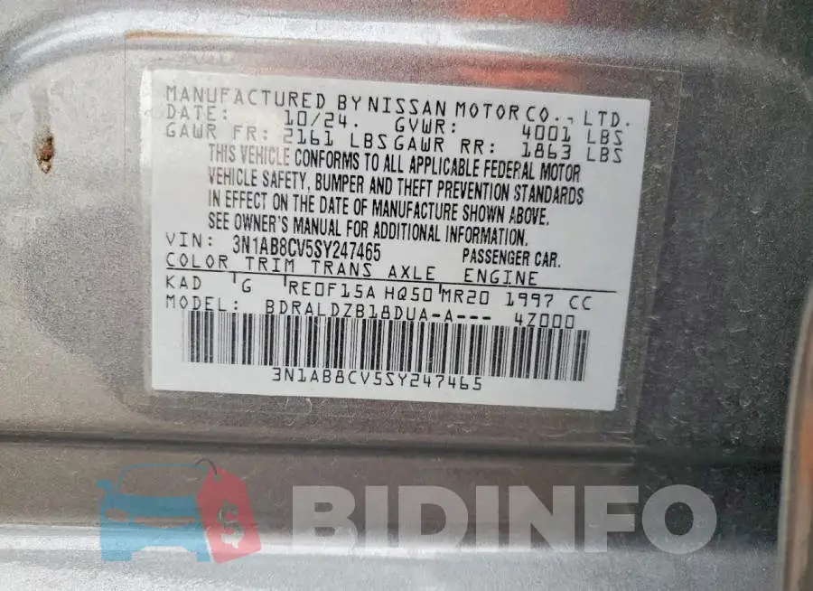 3N1AB8CV5SY247465 Photo# 12