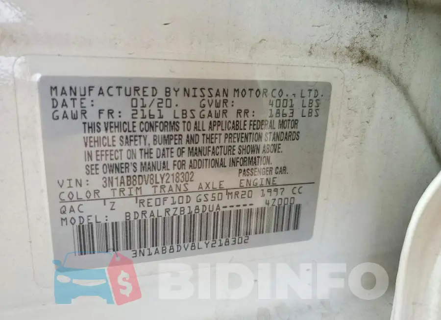 3N1AB8DV8LY218302 Photo# 13