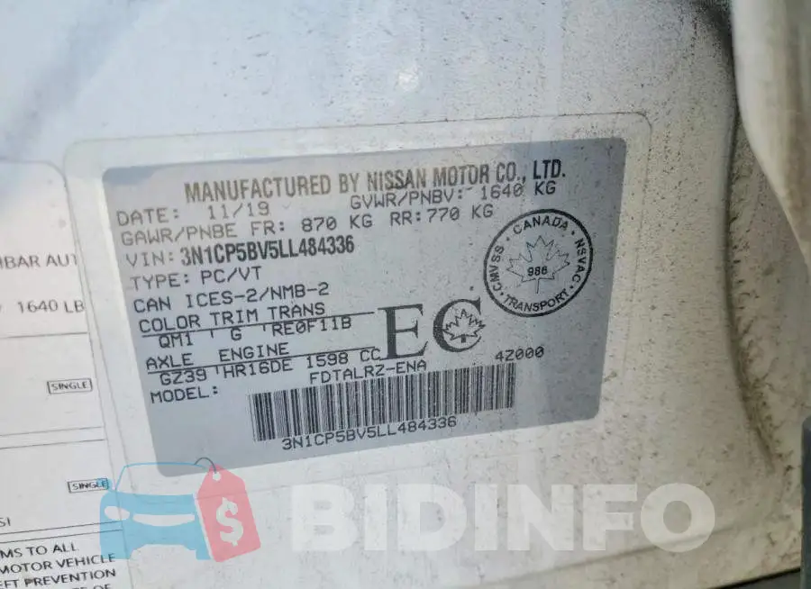 3N1CP5BV5LL484336 Photo# 13