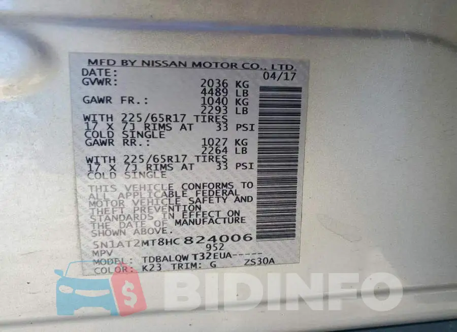 5N1AT2MT8HC824006 Photo# 13