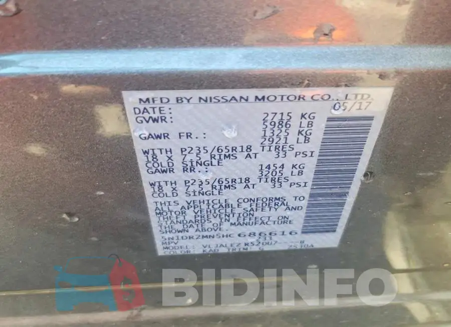 5N1DR2MN5HC686616 Photo# 13