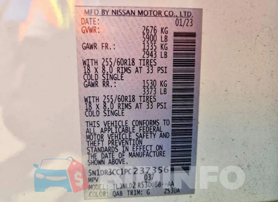 5N1DR3CC1PC237356 Photo# 14