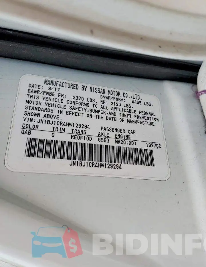 JN1BJ1CR4HW129294 Photo# 13