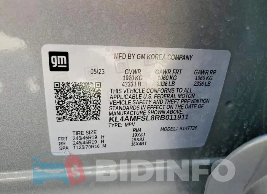 KL4AMFSL8RB011911 Photo# 13