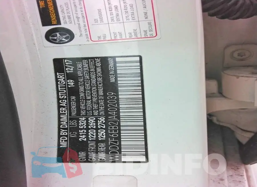 WDDZF6EB2JA402039 Photo# 12