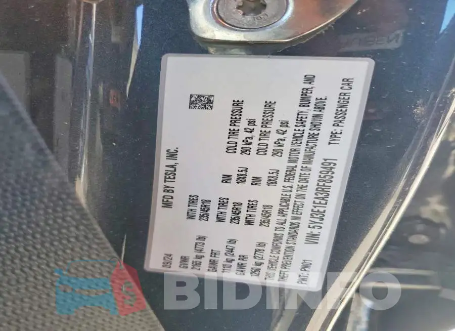 5YJ3E1EA3RF859491 Photo# 12