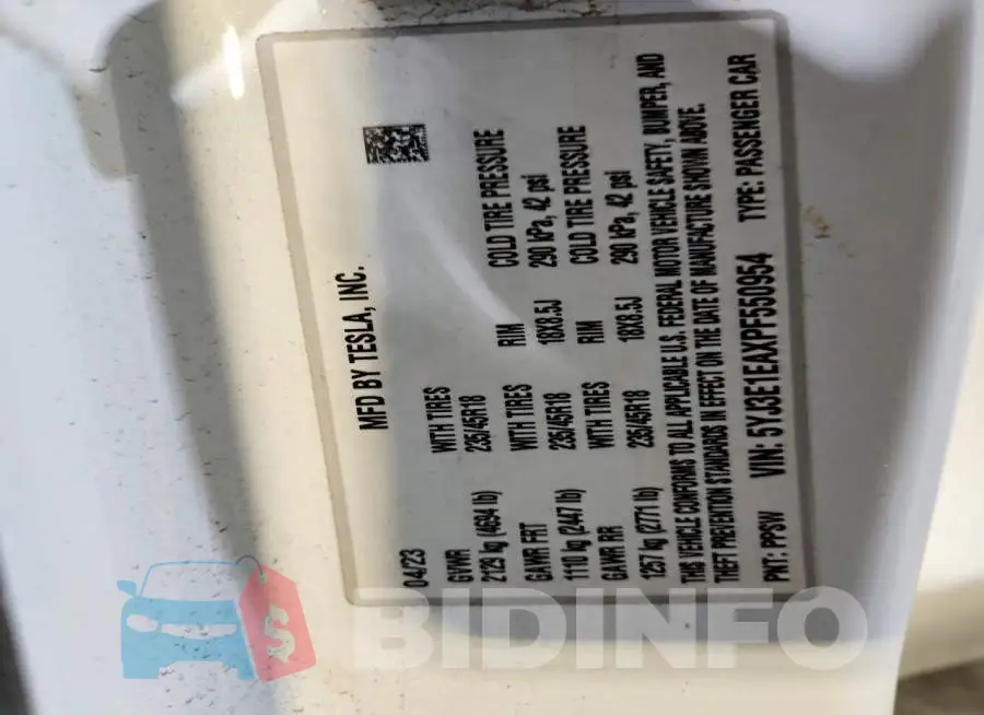 5YJ3E1EAXPF550954 Photo# 13