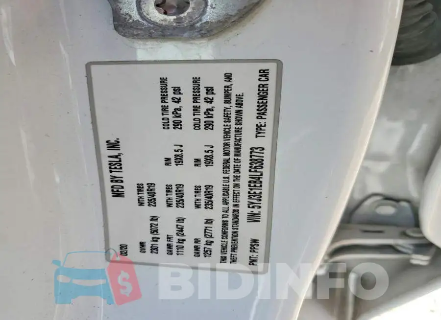 5YJ3E1EB4LF638773 Photo# 12