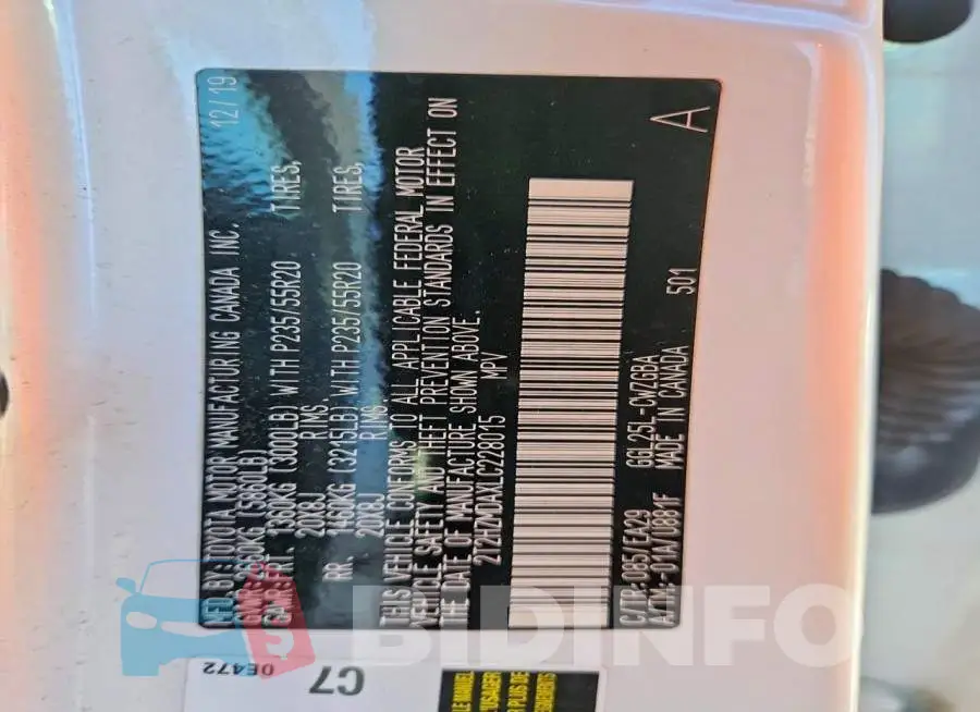 2T2HZMDAXLC228015 Photo# 13