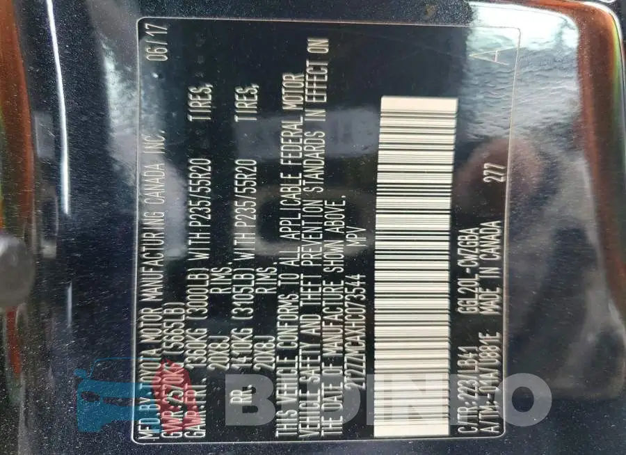 2T2ZZMCAXHC073544 Photo# 13