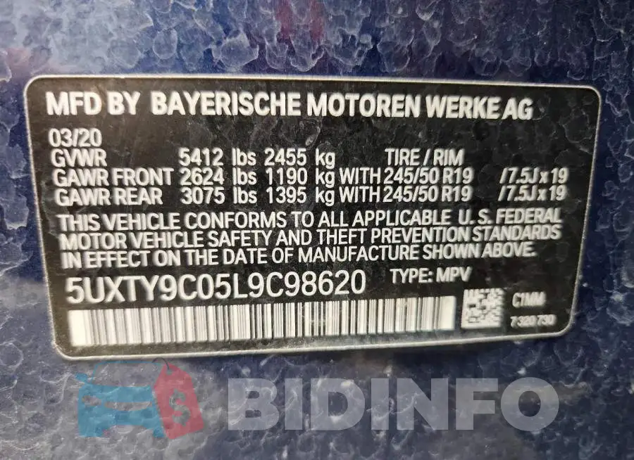 5UXTY9C05L9C98620 Photo# 14