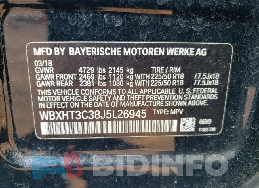 WBXHT3C38J5L26945 Photo# 13