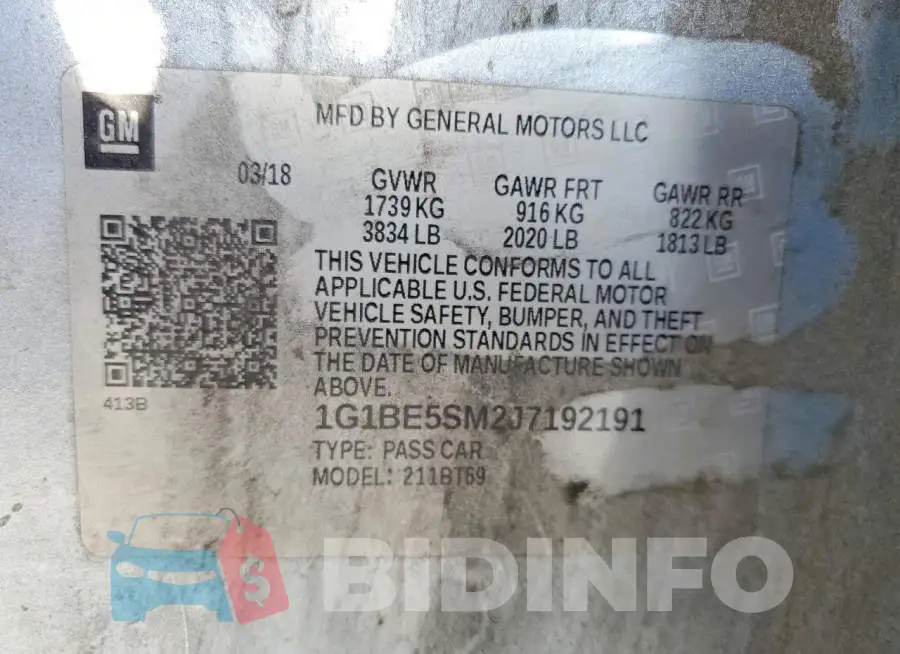 1G1BE5SM2J7192191 Photo# 12
