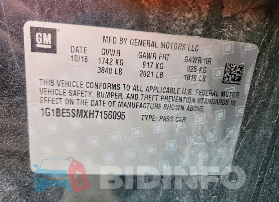 1G1BE5SMXH7156095 Photo# 12