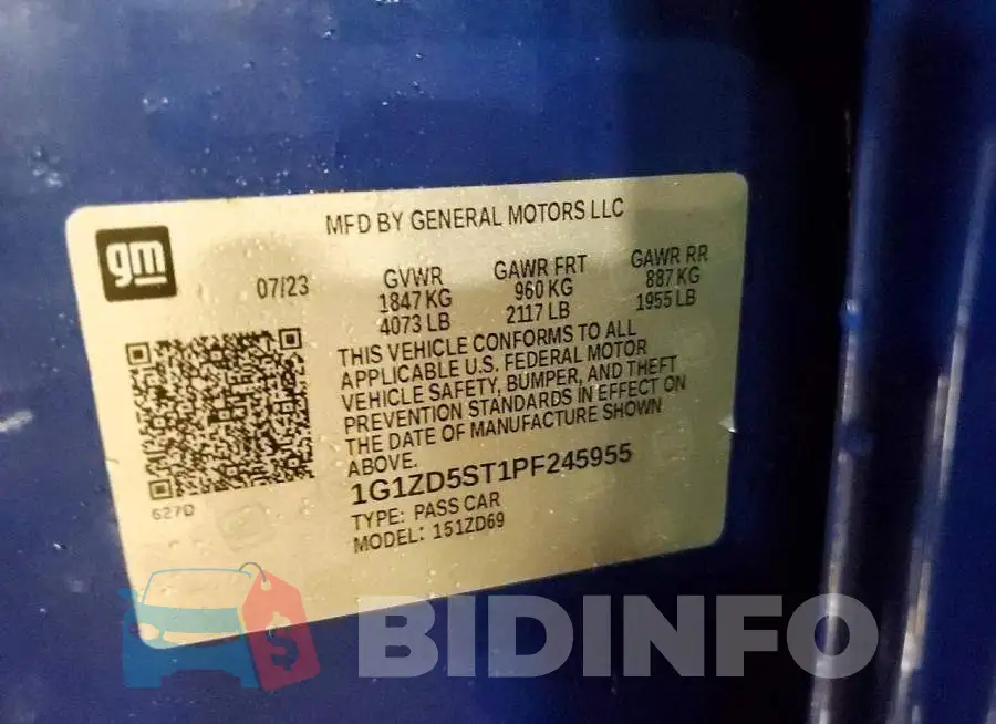 1G1ZD5ST1PF245955 Photo# 12