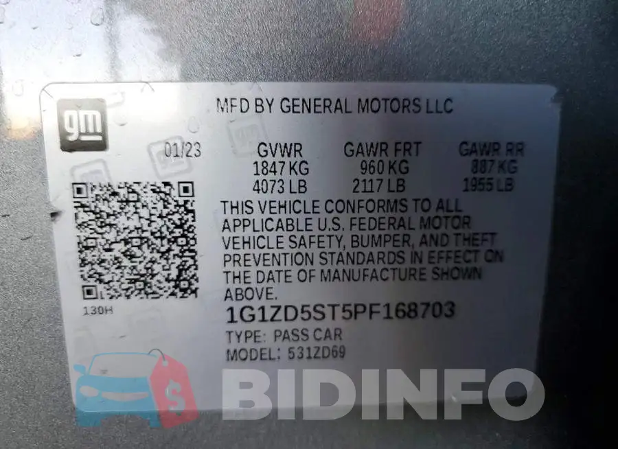 1G1ZD5ST5PF168703 Photo# 12