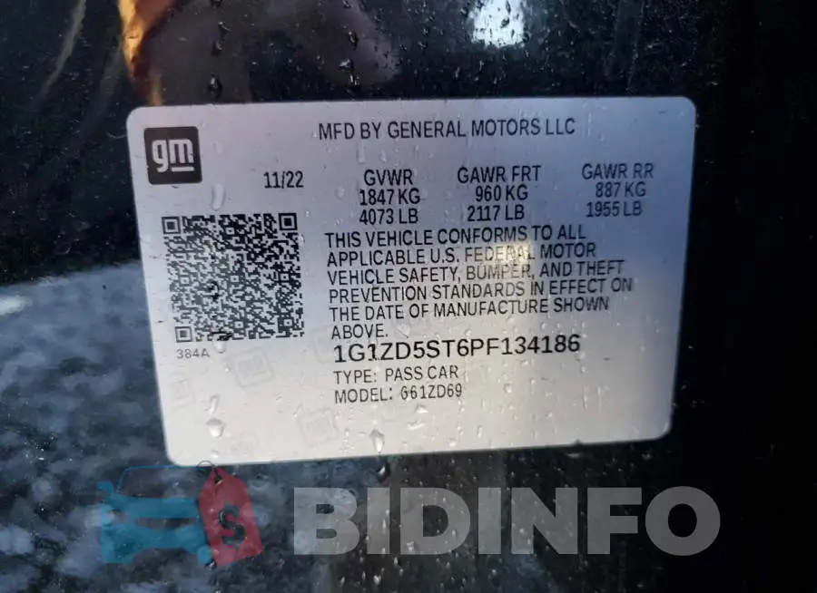 1G1ZD5ST6PF134186 Photo# 12