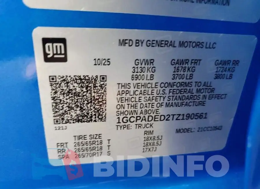 1GCPADED2TZ190561 Photo# 13