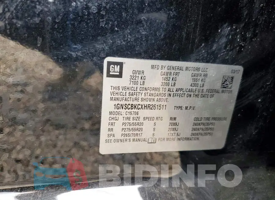 1GNSCBKCXHR261511 Photo# 13
