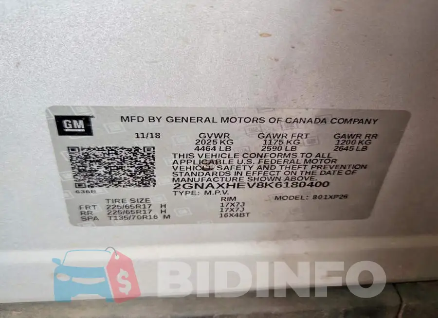 2GNAXHEV8K6180400 Photo# 13