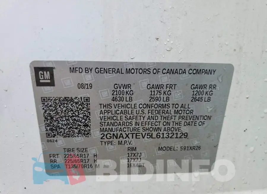 2GNAXTEV5L6132129 Photo# 13