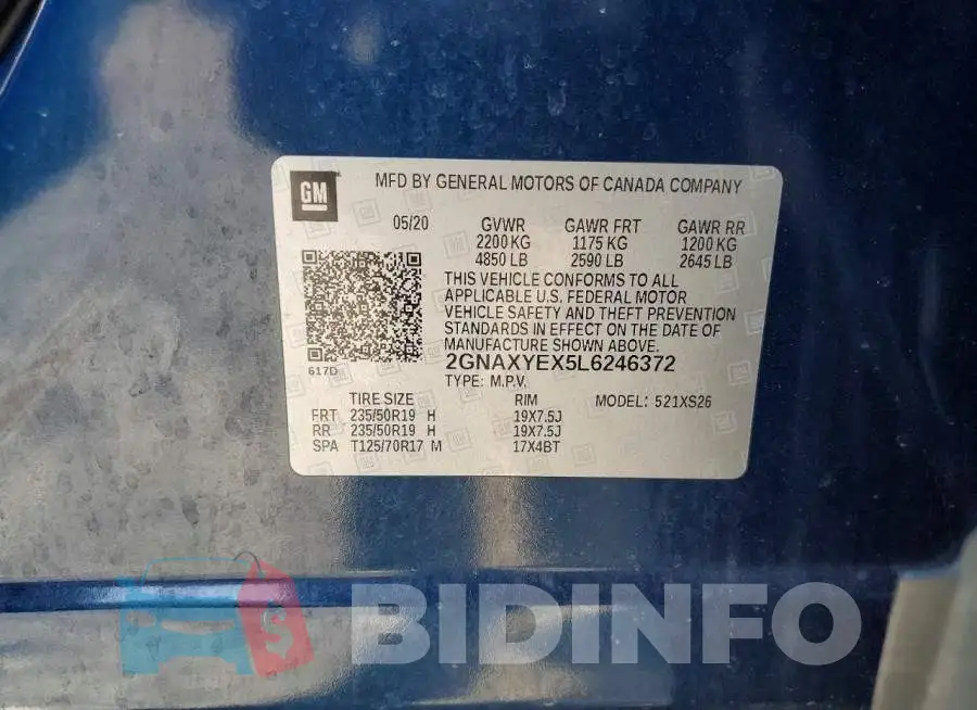 2GNAXYEX5L6246372 Photo# 13