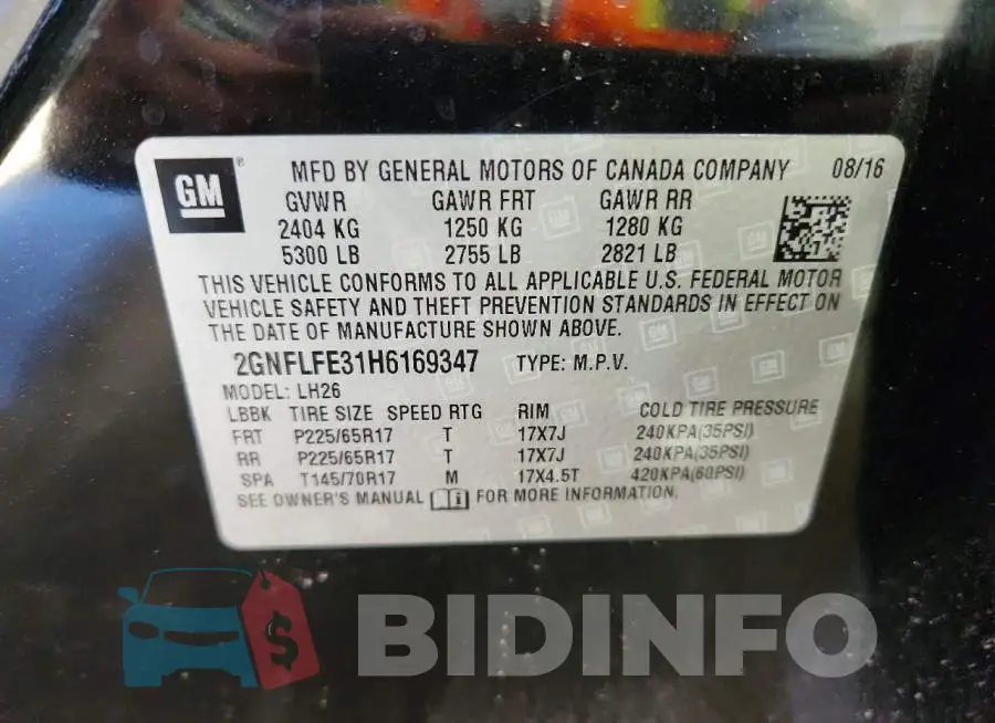 2GNFLFE31H6169347 Photo# 13