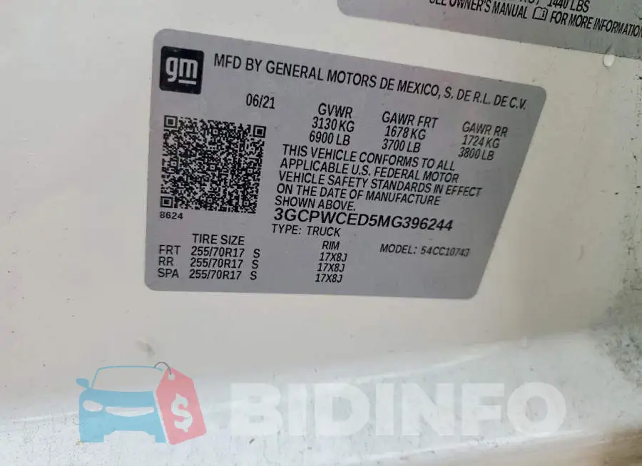 3GCPWCED5MG396244 Photo# 12