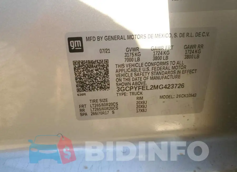 3GCPYFEL2MG423726 Photo# 12