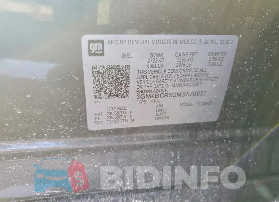 3GNKBCRS3MS570931 Photo# 12