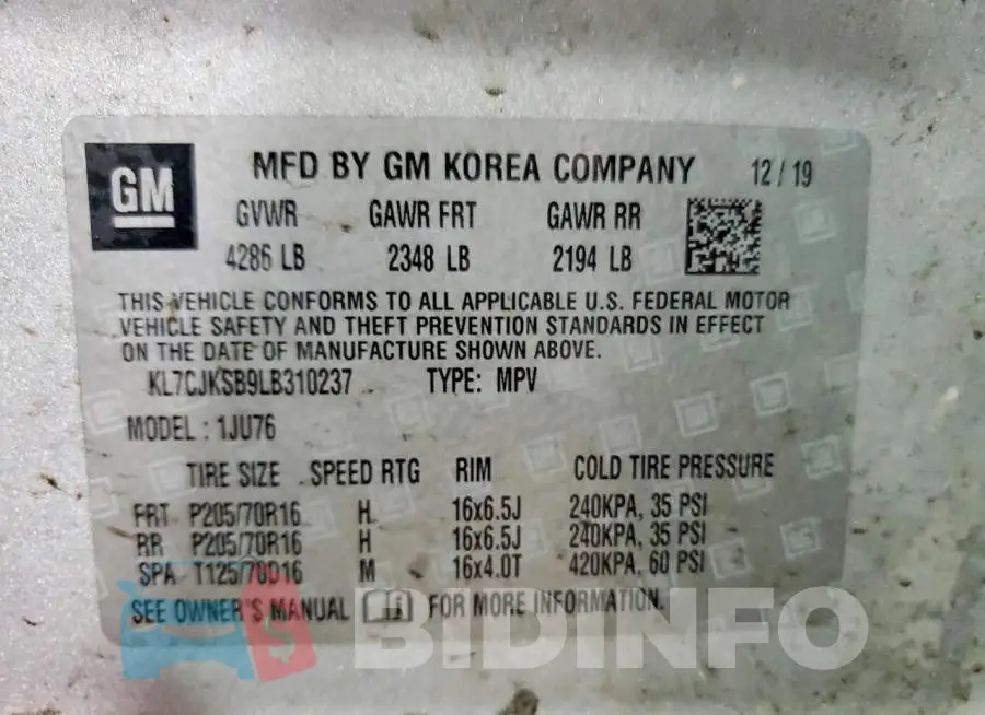KL7CJKSB9LB310237 Photo# 13