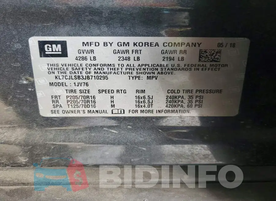 KL7CJLSB3JB710295 Photo# 12