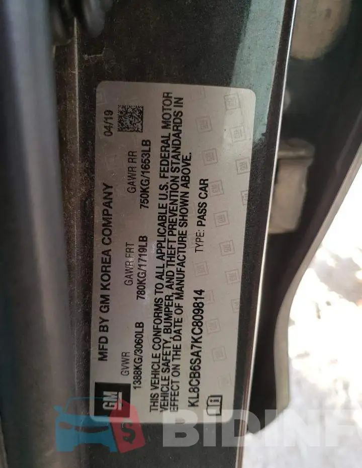 KL8CB6SA7KC809814 Photo# 13