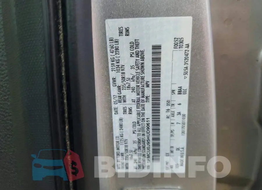 1FMCU0J95HUD90611 Photo# 13