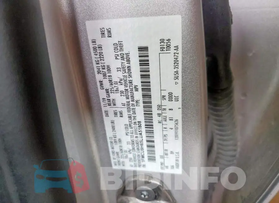 1FMCU9H65LUA51808 Photo# 13
