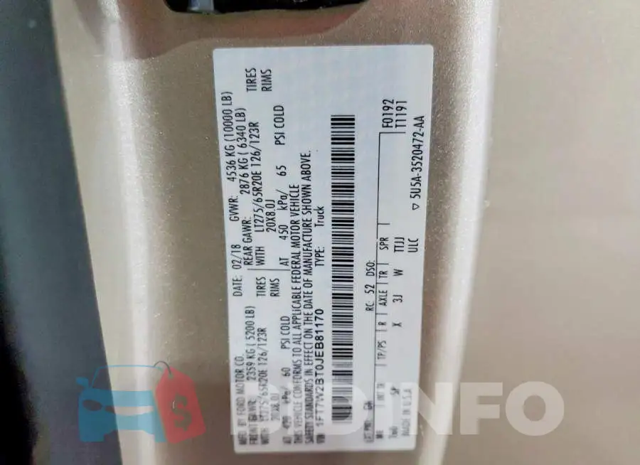 1FT7W2BT0JEB81170 Photo# 12