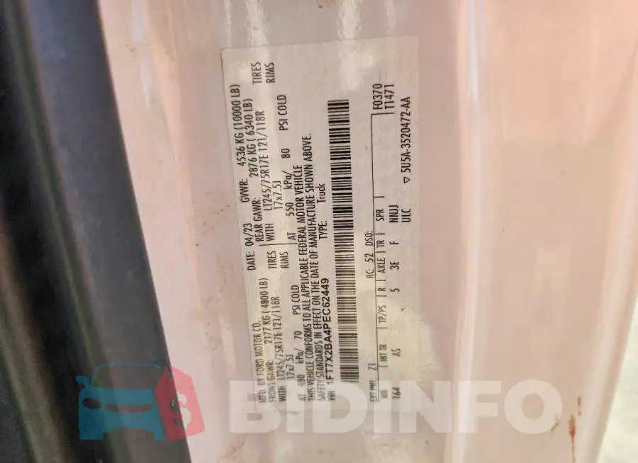 1FT7X2BA4PEC62449 Photo# 12