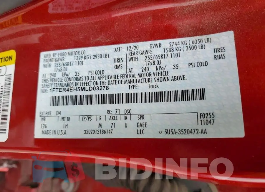 1FTER4EH5MLD03278 Photo# 12