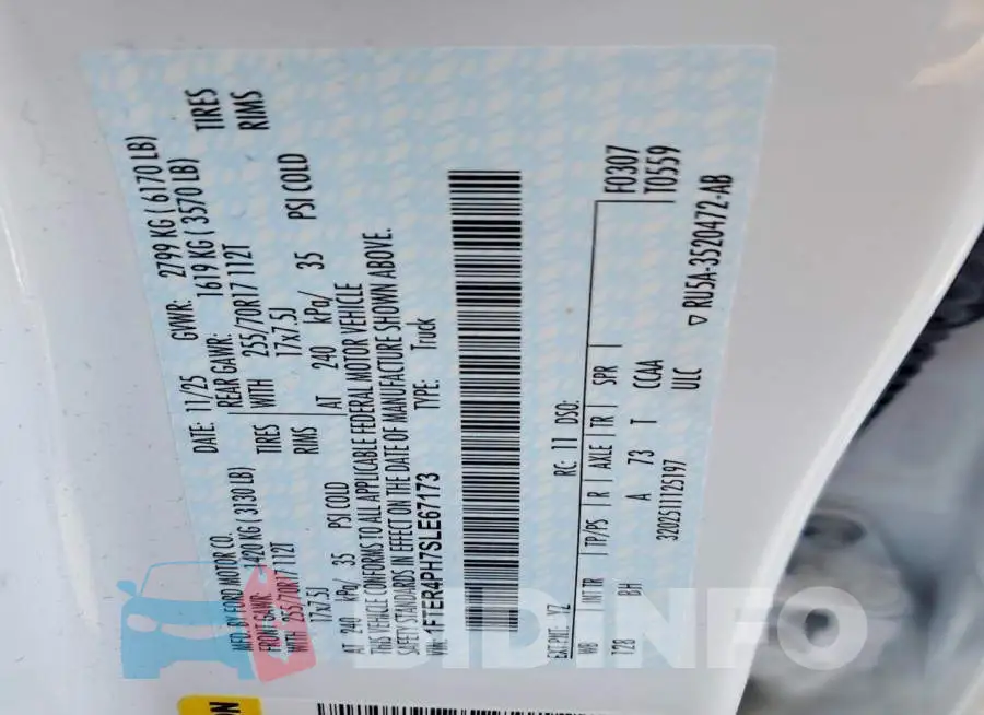 1FTER4PH7SLE67173 Photo# 12