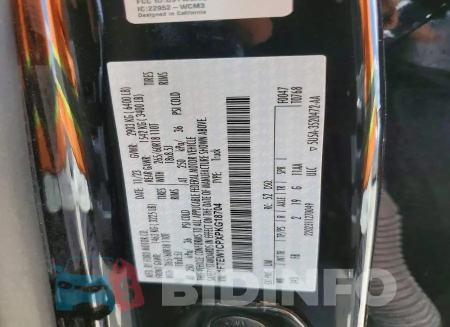 1FTEW1CPXPKG18704 Photo# 12