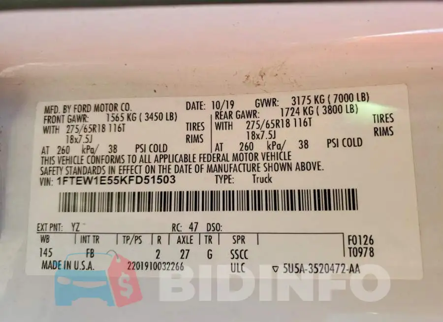 1FTEW1E55KFD51503 Photo# 12