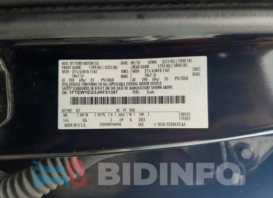 1FTEW1EG3JKF51397 Photo# 13