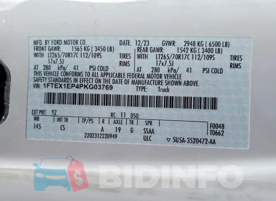 1FTEX1EP4PKG03769 Photo# 13