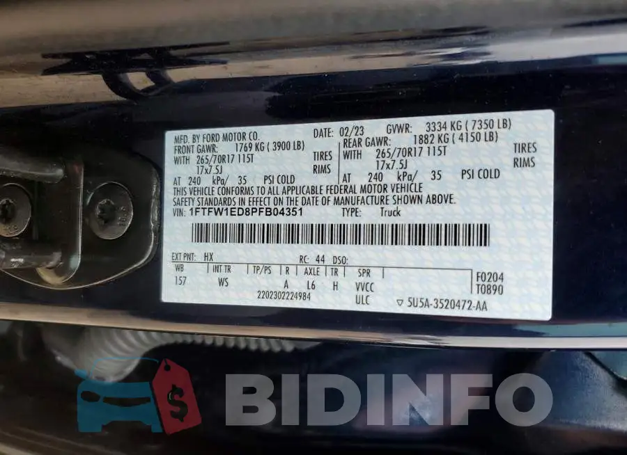 1FTFW1ED8PFB04351 Photo# 12
