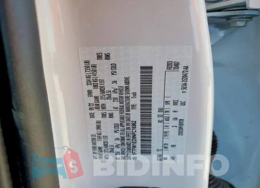 1FTFW1ED9NFC16962 Photo# 12